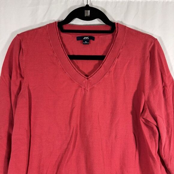 Anne Klein Sport Sweater Women's XL Red Vneck 3/4 Sleeve Cotton Blend Pullover - Picture 2 of 8